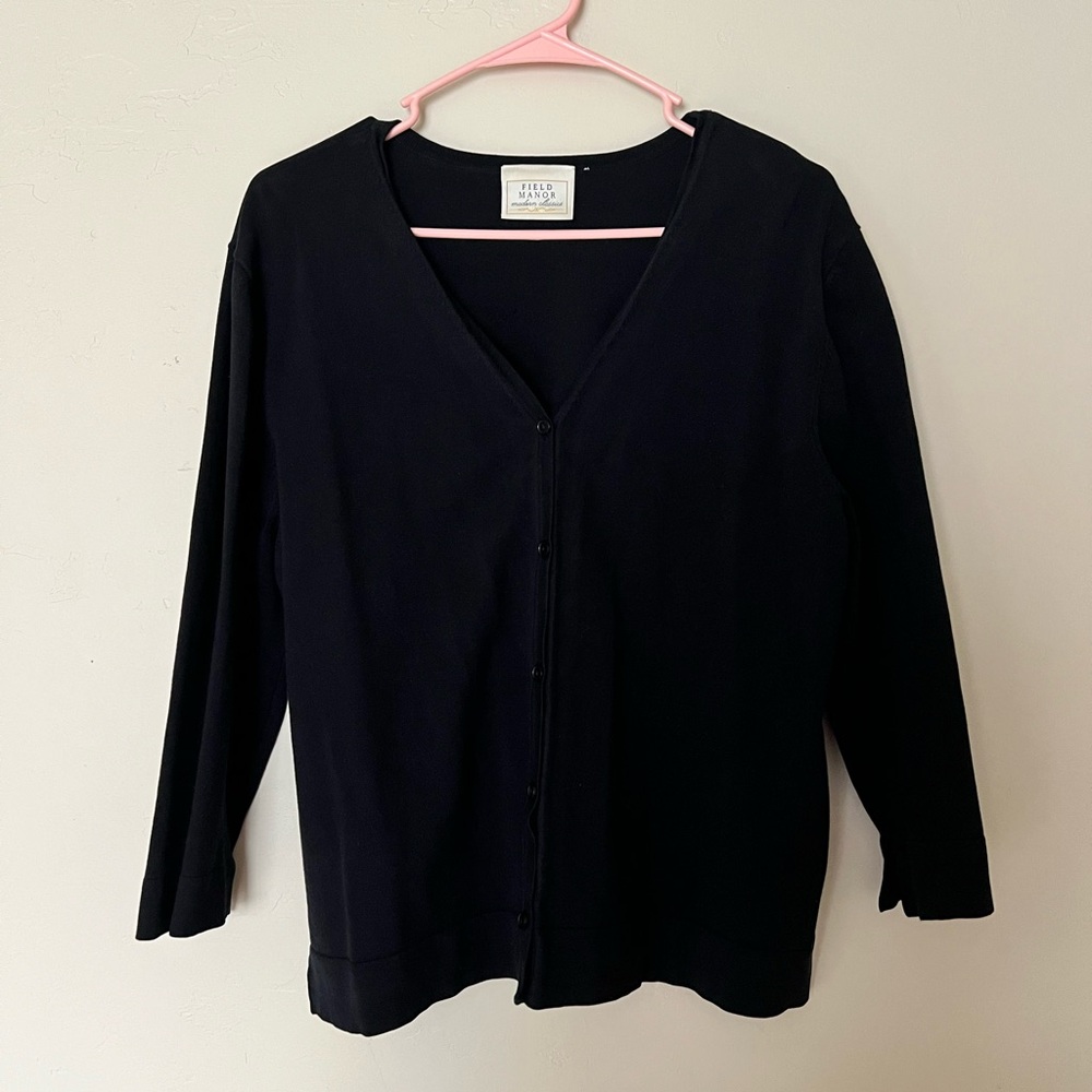 Field Manor Classic Black Cardigan